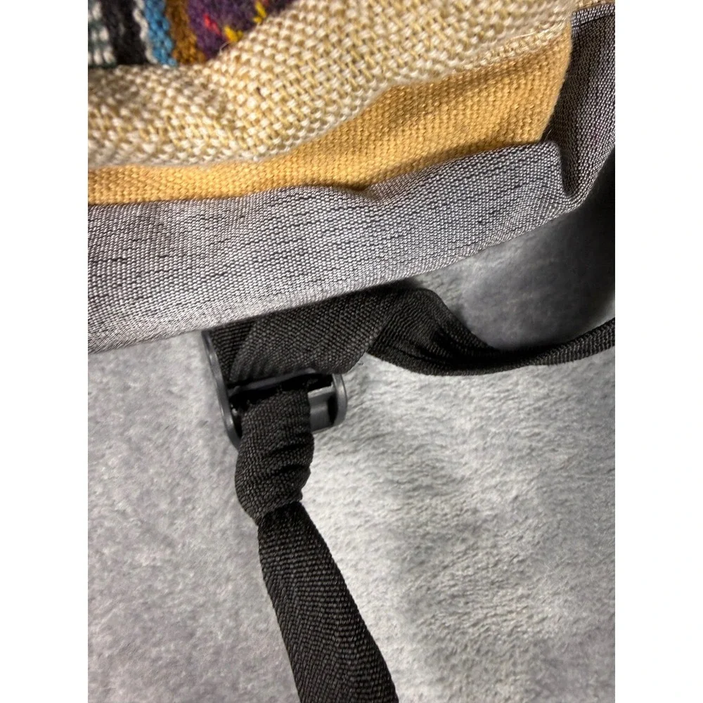 Himalayan Hemp Woven Boho Backpack Made in Nepal Tan Grey Multicolor